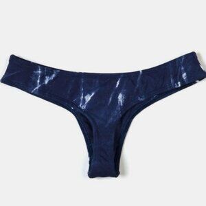 Frankies Bikinis Women’s Tie-Dye Blue “Sunny” Thong Swim Bottom – Size L, NWT